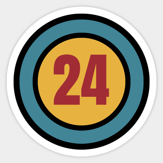 The Number 24 - twenty four - twenty fourth - 24th Sticker by Siren Seventy One